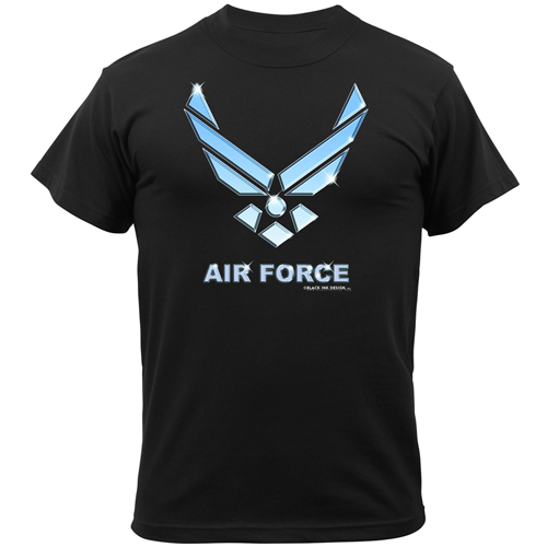 Mens Black Ink Black Air Force T-Shirt
