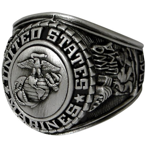 Deluxe Marines Silver Insignia Ring