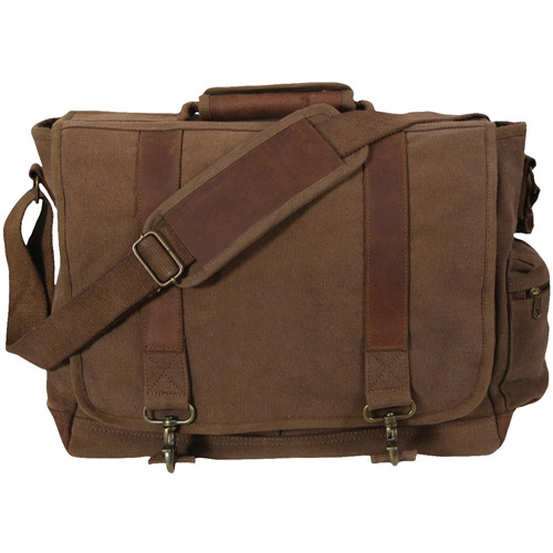 Vintage Canvas Pathfinder with Leather Accents Laptop Bag