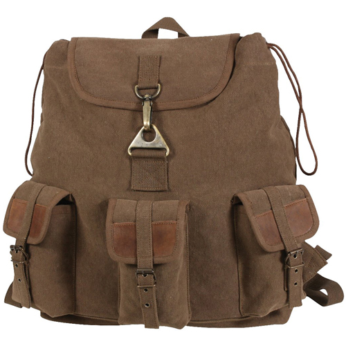 Vintage Canvas Wayfarer Backpack with Leather Accents