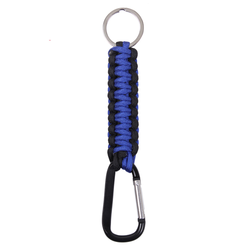 Thin Blue Line Paracord Keychain with Carabiner