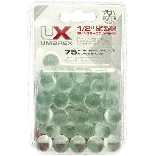 UX 75CT Slingshot Ammo 1/2 Inch Hardened Glass