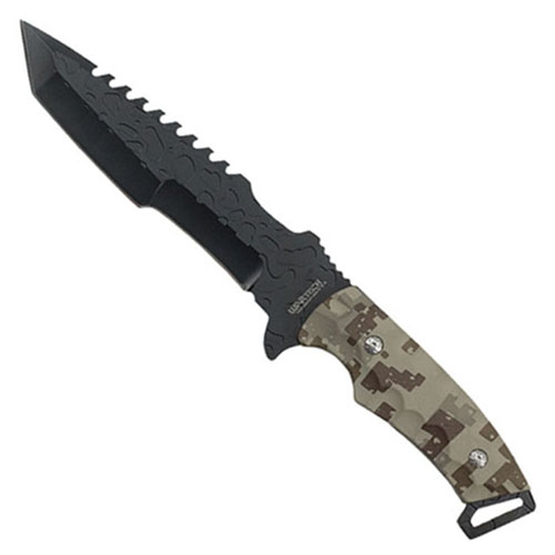 18 Inch Black Blade Camo Handle Tactical Hunting Knife