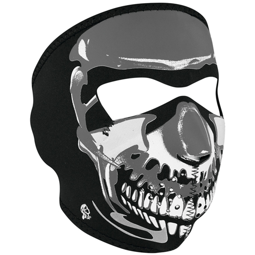 Neoprene Chrome Skull Face Mask