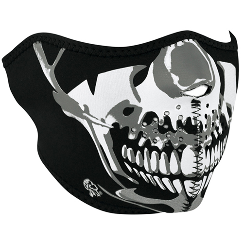 Zan Headgear Neoprene Chrome Skull Half Face Mask