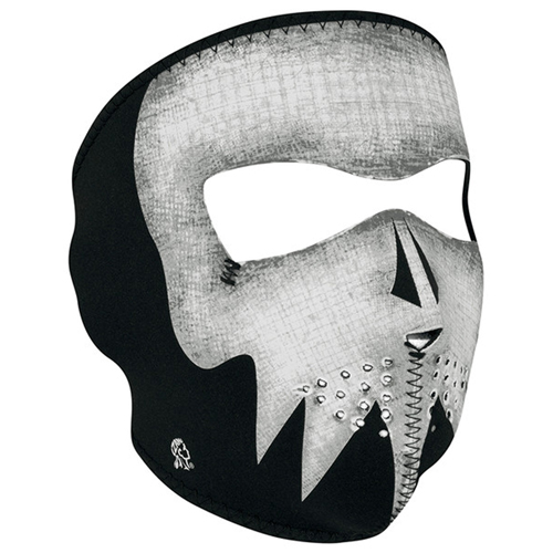 Neoprene Grey Skull Glow in the Dark Face Mask