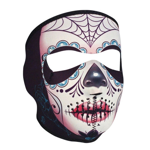 Zan Headgear Neoprene Fleece Lined Sugar Skull Full Face Mask