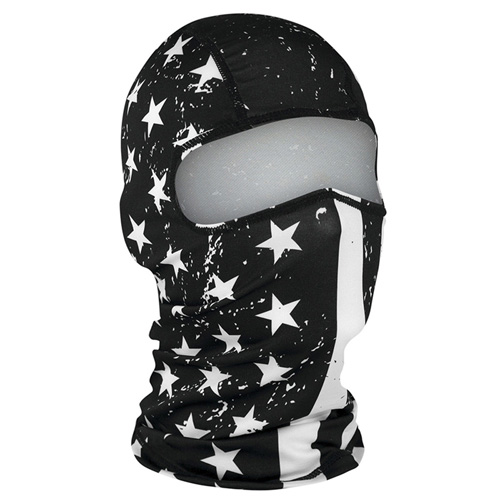 Zan Headgear Polyester Black And White Flag  Balaclava 