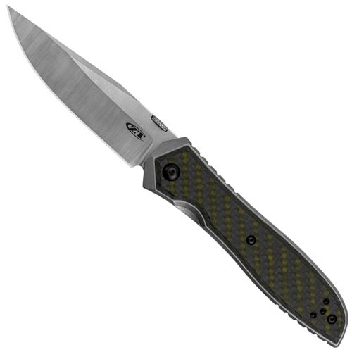 Zero Tolerance 0640 Green Carbon Fiber Overlay Handle Folding Knife