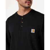 Relaxed Fit Heavyweight Long-Sleeve Henley Pocket Thermal Shirt