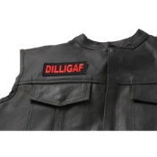 Dilligaf Biker Patch In Red