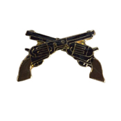 Enamel Pin Revolver Guns Crossed - 1 Inch