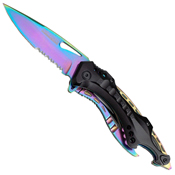Master Cutlery Tac-Force Half Serrated Blade Folding Knife