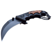 Tac Force Folding Knife - Handle w Wood Inlay