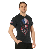 US Flag Bearded Skull T-Shirt